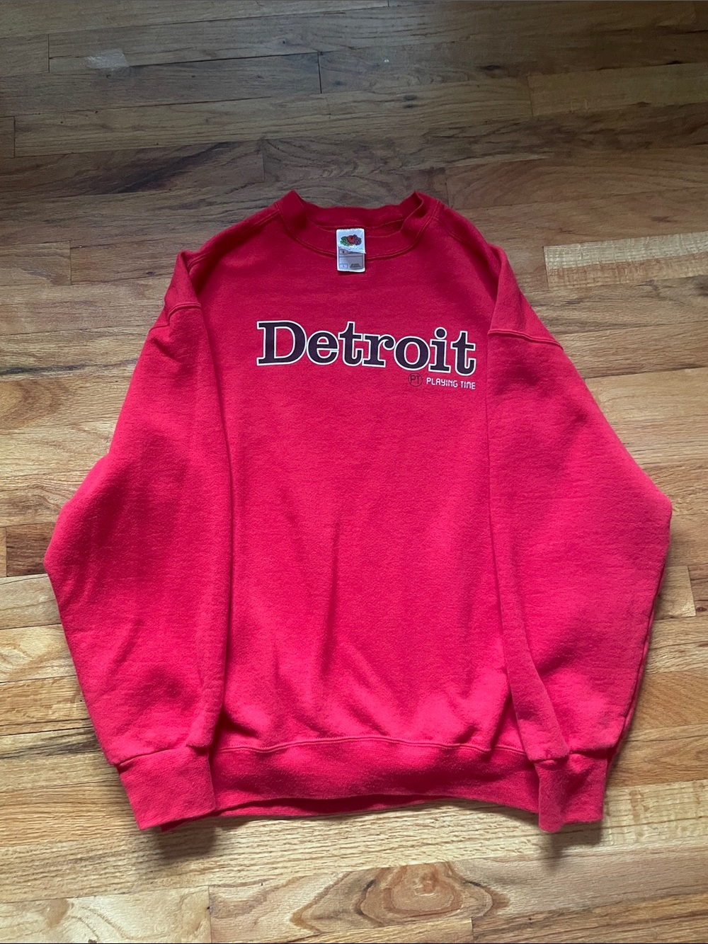 Fruit of the Loom Red Detroit Crewneck Sweatshirt